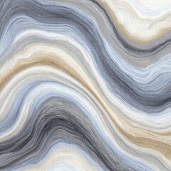 Obraz premium Abstract Swirling Wave Pattern in Gray Blue Beige and White