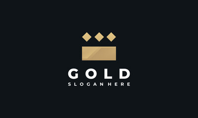 Gold Bar logo designs, Gold Shield logo template, Finance Gold logo