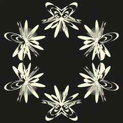 Obraz premium Abstract circular shapes. Beige spiky forms. Vector graphic elements. Dynamic starburst design