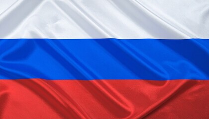 Naklejka premium Depict Russia’s flag with white, blue, and red horizontal stripes in a clean, slightly wavy layout.