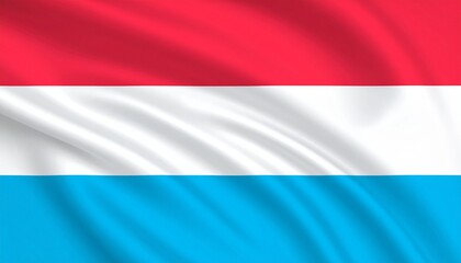 Obraz premium Design a clean digital illustration of the Luxembourg flag with red, white, and light blue horizontal stripes and realistic fabric texture.