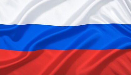 Naklejka premium Depict Russia’s flag with white, blue, and red horizontal stripes in a clean, slightly wavy layout.