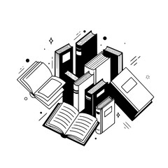 books black and white concept