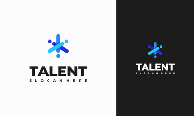 Talent Logo designs concept vector, Rising Star Logo designs template, Reaching Star logo symbol