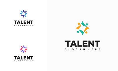 Talent Logo designs concept vector, Rising Star Logo designs template, Reaching Star logo symbol
