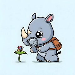 Explorer Rhino with Magnifying Glass