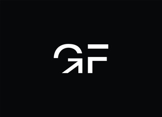 GF initial logo concept design: Minimalist logo featuring the intertwined letters GF in a sleek, modern design. perfect for branding purposes.