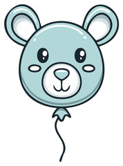 Fototapeta premium Cute Bear Balloon with Pastel Blue Color for Parties Celebrations and Events