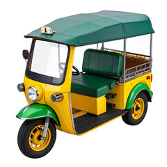 Obraz premium Auto Rickshaw Tuk-Tuk Modern Design, Top-Down View, Transparent Background