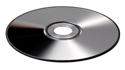 CD/DVD optical disc isolated on transparent background — high-resolution PNG-style cutout with iridescent surface, clean edges for album art mockups, music branding, web/app UI, e-commerce thumbnails