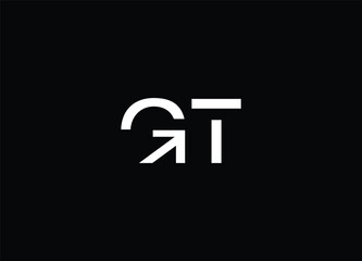GT Logo on Black Background: A sleek, minimalist logo of the initials 'GT' in white font is set against a stark black backdrop, embodying modern design with its clean lines and bold contrast.