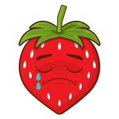 strawberry crying face cartoon cute