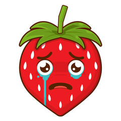 strawberry scared face cartoon cute