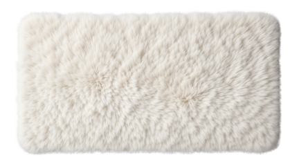 Cream-Colored Fluffy Carpet Texture Isolated on White Background