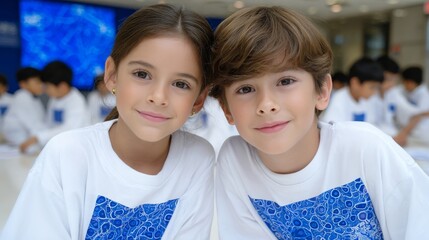 Children engaging in creative learning activities educational center photography indoor close-up interaction