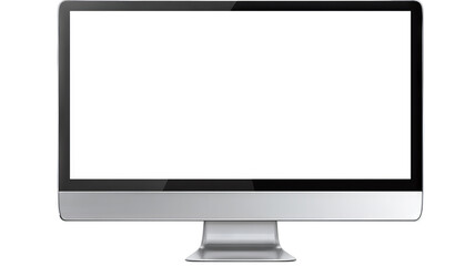 Sleek computer monitor isolated on transparent background — high-resolution PNG-style cutout for product mockups, UI/UX presentations, e-commerce thumbnails, tech branding, web & app design, and print