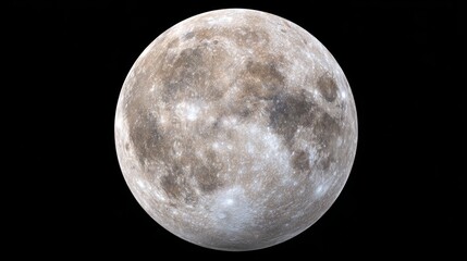 Obraz premium Full Moon Close Up Detailed Lunar Surface Texture in High Resolution