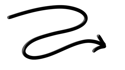 Black Curved Metallic Arrow Vector Icon PNG Transparent Background Navigation Rotate Pointer Symbol for UI Design