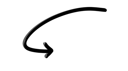 Black Metallic Curved Arrow Icon PNG Transparent Background Vector Navigation Symbol for Web Application UI