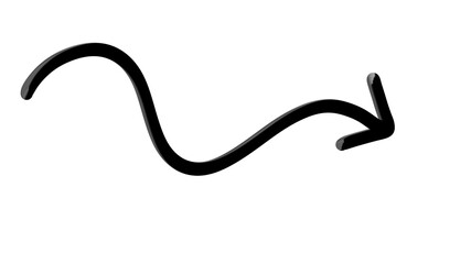 Black Metallic Curved Arrow PNG Transparent Background Flat Icon Symbol for Navigation and Rotate Design