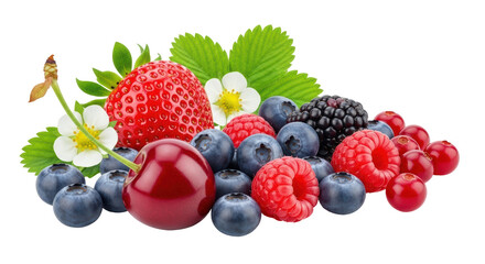 Isolated Pile of Mixed Berries