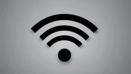 Dynamic wifi signal animation with clean modern design, representing connectivity and wireless networks. - Powered by Adobe