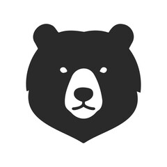 Fototapeta premium Silhouette of a bear face with a minimalist design style