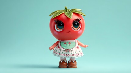 Cute cartoon toy doll with large expressive eyes colorful design soft plush texture and playful character appeal for children collectors and decorative use