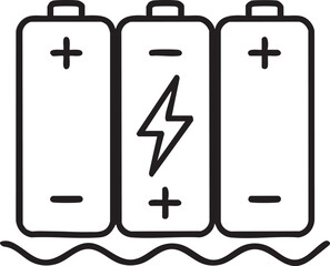 Battery Energy Storage System Icon, Electric Power Storage Concept, Battery Pack with Energy Symbol