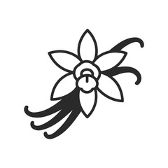 Vanilla flower icon with curved stems
