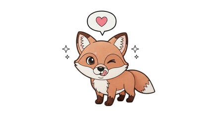Isolated Cute Fox Character