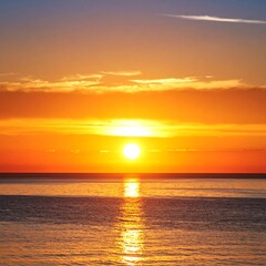 Ocean Sunset, Golden Hour, Coastal View