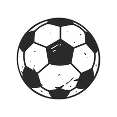 Obraz premium Black and white soccer ball illustration with grunge texture