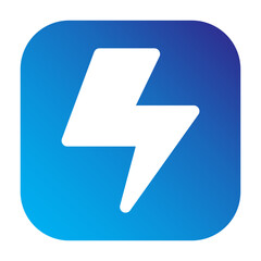 Minimalist rounded square lightning bolt icon, representing power or energy