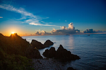 奄美大島の夏の夕景。