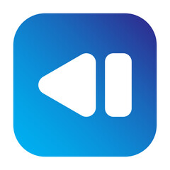 Minimalist rounded square rewind icon, representing previous or back