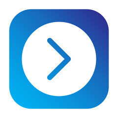 Minimalist rounded square right arrow circle icon, representing next or forward