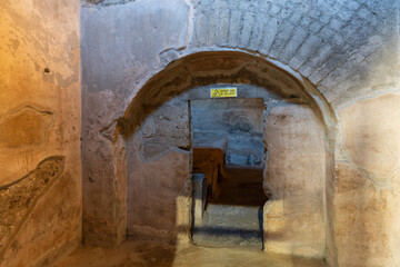 Villa di Poppea (Villa Poppaea), ruins of a seaside Roman villa in the Pompeian suburban area of Oplontis, buried under the ashes of mount Vesuvio in