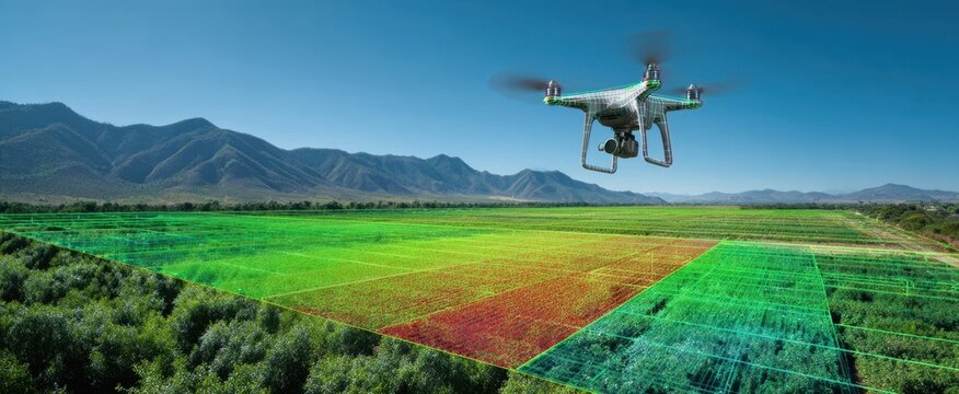 The Drone Surveying Vibrant Agricultural Fields with Precision Crop Mapping and Data Visualization