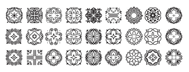 Set of Ornate Borders Modern Minimalism vector illustration