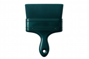 Teal paintbrush resting on transparent backdrop, highlighting artistic creativity and design potential for graphic work