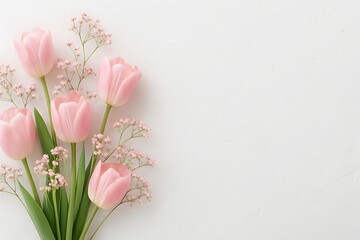 Fresh pink tulip flowers for spring decoration and natural beauty