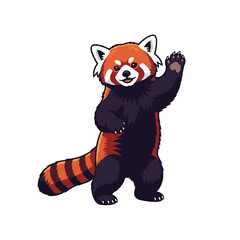 panda bear with a red heart