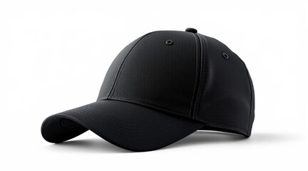 Fototapeta premium Black Baseball Hat Mockup isolated on White Background