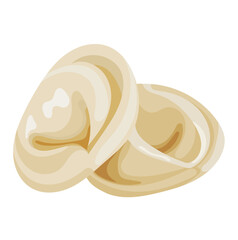 Steamed Pelmeni Russian Dumpling Illustration Isolated on White Background