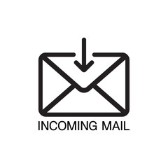 Incoming mail icon message vector template for UI