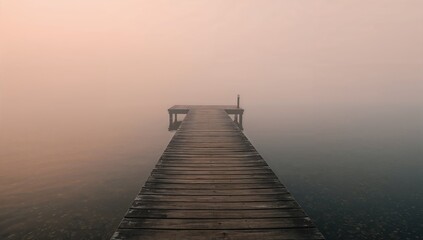 Fototapeta premium Misty morning at a lakeside 