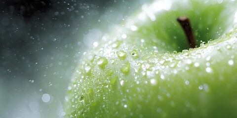 Vibrant fresh green apple showcasing healthy organic produce natural fruit with juicy crisp texture perfect for nutritious snacks and healthy lifestyle