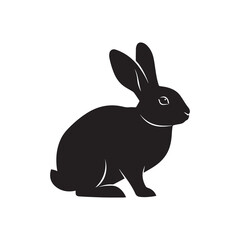 black rabbit vector illustration
