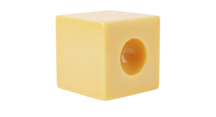 Isolated Cube of Cheese